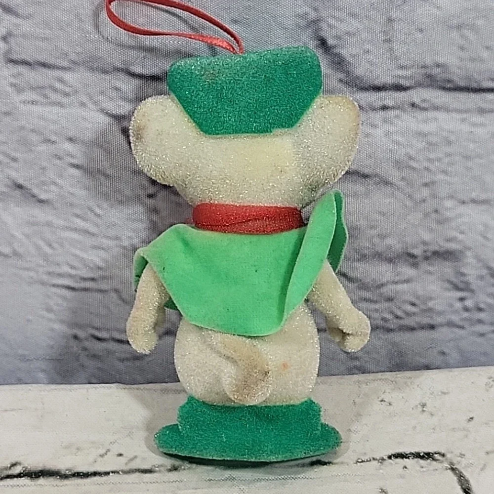 Disney Rescuers Down Under Miss‎ Bianca Green Mouse Flocked Christmas Ornament